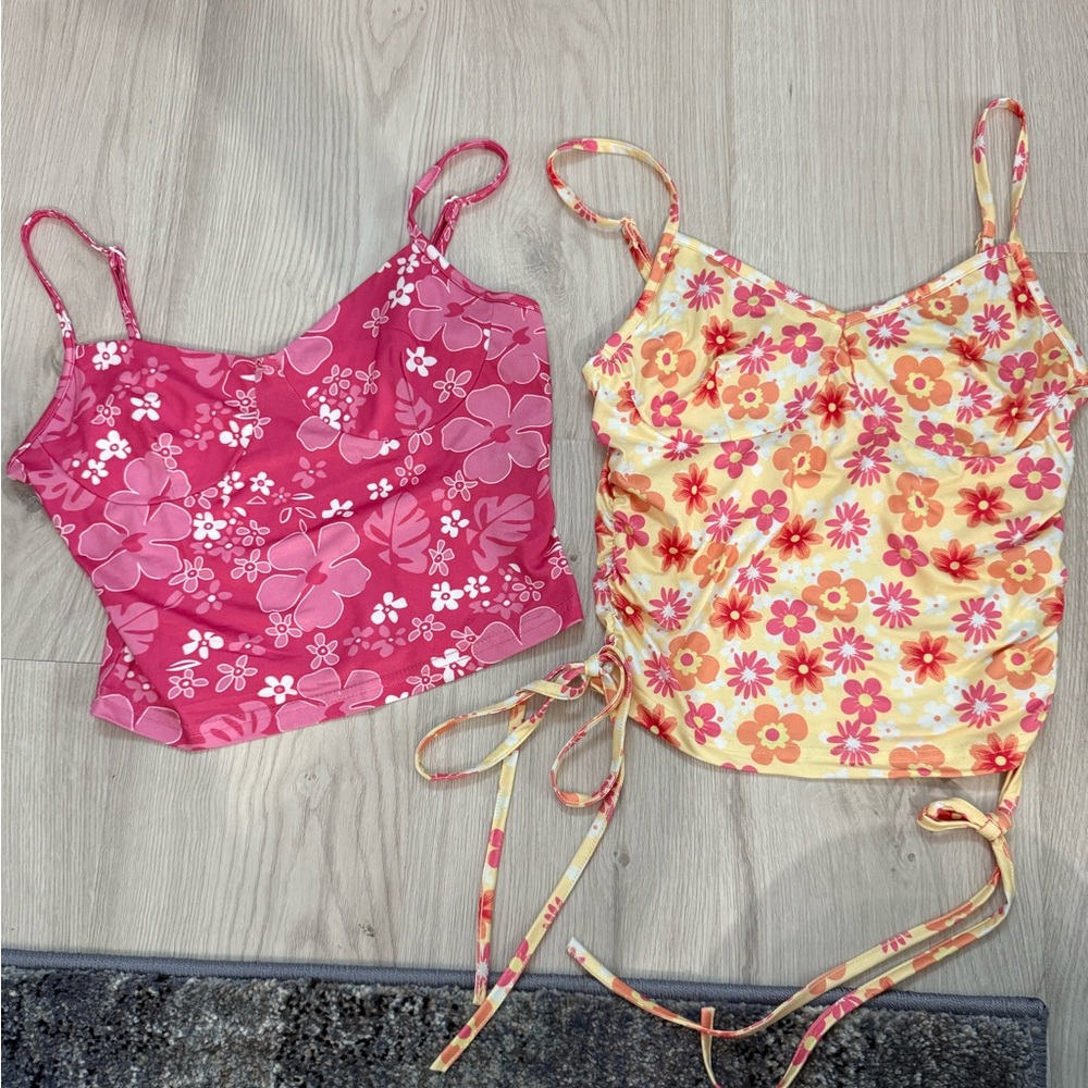 SHEIN Floral Crop Tops Set